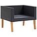 Set Divani Da Giardino 4 Pz Con Cuscini In Polyrattan Nero - Foto miniatura 3