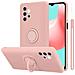 Custodia Compatibile Con Samsung Galaxy A32 5g In Liquid Rosa - Coperchio Protettivo In Silicone Tpu Flessibile Con Anello - Foto miniatura 1