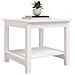 Tavolino da Salotto Bianco 50x50x45 cm Legno Massello di Pino - Foto miniatura 2