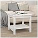 Tavolino da Salotto Bianco 50x50x45 cm Legno Massello di Pino - Foto miniatura 6