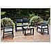 Set Salotto Da Esterno Carpi, Set Da Giardino Con 2 Poltrone, 1 Divano Ed 1 Tavolino, Salottino Effetto Rattan Con Cuscini, 100% Made In Italy, Antracite - Foto miniatura 1