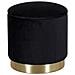 Pouf Contenitore Rotondo In Velluto Nero - Foto miniatura 1