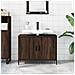 Mobile Lavabo Bagno Rovere Marrone 80x30x60cm Legno Multistrato - Foto miniatura 2