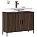 Mobile Lavabo Bagno Rovere Marrone 80x30x60cm Legno Multistrato - Foto miniatura 4