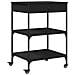 Carrello Da Cucina Nero 60x48x89,5 Cm In Legno Multistrato - Foto miniatura 2