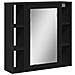 Mobile Da Bagno Con Specchio Nero 60x16x60 Cm Legno Multistrato - Foto miniatura 2