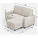 Divano Sakar 2 Posti Medio (due Sedute Da 70cm) + Pouf Misure Esterne L. 168 P. 145 Colore Latte - Foto miniatura 3