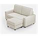 Divano Sakar 2 Posti Medio (due Sedute Da 70cm) + Pouf Misure Esterne L. 168 P. 145 Colore Latte - Foto miniatura 1