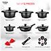 Mgk1219 Batteria Da Cucina Induzione Set Pentole 12 Pezzi Alluminio Fuso, 2 Padelle Nero - Foto miniatura 6