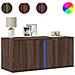 Mobile TV a Parete con Luci LED Rovere Marrone 80x31x35 cm - Foto miniatura 1