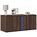 Mobile TV a Parete con Luci LED Rovere Marrone 80x31x35 cm - Foto miniatura 10