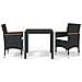 Set Da Pranzo Per Giardino 3 Pz Con Cuscini Polyrattan Nero - Foto miniatura 2