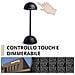 lampada LED INN-293 ricaricabile, da tavolo, senza fili touch e dimmerabile, per interni ed esterni, luce naturale 3500K, luca fredda 6500K e calda 2700K, bianca e nera (Nero) - Foto miniatura 3