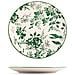 Set 6 piatti piani Margaret in porcellana bianca decorata verde cm 27 - Foto miniatura 1
