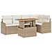 Set Divano da Giardino 6 Pezzi con Cuscini Beige Rattan Polietilene, Divano da Giardino 2 Posti con Storage e Cuscini Beige Rattan Polietilene - Foto miniatura 1