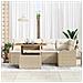 Set Divano da Giardino 6 Pezzi con Cuscini Beige Rattan Polietilene, Divano da Giardino 2 Posti con Storage e Cuscini Beige Rattan Polietilene - Foto miniatura 3