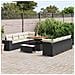 set divano da giardino a 11 pezzi con cuscini polyrattan nero acacia,  set da pranzo da giardino a 3 pezzi con cuscini polyrattan nero acacia - Foto miniatura 3