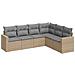 Set Divano da Giardino 6 pz con Cuscini Beige in Polyrattan - Foto miniatura 1
