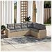 Set Divano da Giardino 6 pz con Cuscini Beige in Polyrattan - Foto miniatura 2