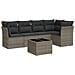Set Divano da Giardino 6 pz con Cuscini Grigio in Polyrattan - Foto miniatura 1