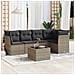 Set Divano da Giardino 6 pz con Cuscini Grigio in Polyrattan - Foto miniatura 2