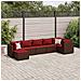 Set Divani da Giardino 7 pz con Cuscini in Polyrattan Marrone - Foto miniatura 2