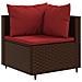 Set Divani da Giardino 7 pz con Cuscini in Polyrattan Marrone - Foto miniatura 3