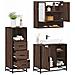 Set Mobili da Bagno 3 pz Rovere Marrone in Legno Multistrato - Foto miniatura 2