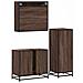 Set Mobili da Bagno 3 pz Rovere Marrone in Legno Multistrato - Foto miniatura 7