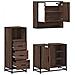Set Mobili da Bagno 3 pz Rovere Marrone in Legno Multistrato - Foto miniatura 8