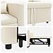 Divano Letto Singolo Bianco crema 90 x 165 x 87 cm Tela - Foto miniatura 8
