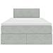 Letto con Contenitore Grigio chiaro 120 x 200 cm Velluto - Foto miniatura 7