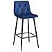 KODA SGABELLO Blu Navy Velluto Gambe Nere x4 - Foto miniatura 2