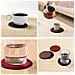 Set Di 6 Sottobicchieri Rotondi In Silicone E Feltro Con Supporto - Resistenti Al Calore E Antiscivolo Brown+black - Foto miniatura 3