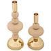 Portacandele Galaxy Rosa E Oro Set 2 Pezzi Ø10x22 E Ø10x30 Cm - Foto miniatura 2