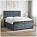 Letto box spring con materasso Grigio Scuro 200 x 200 cm - Foto miniatura 2