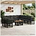 Set Divano da Giardino 12 pz Nero e Grigio scuro polyrattan - Foto miniatura 9