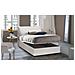 Letto contenitore Una piazza e mezza Veronica, Made in Italy, Letto con rivestimento in ecopelle, Apertura frontale, adatto per materasso cm 120x190, Bianco - Foto miniatura 4