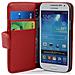 Custodia Compatibile Con Samsung Galaxy S4 Mini In Rosso Chili - Coperchio Protettivo In Similpelle Liscia E Tasca Per Carte Di Credito - Foto miniatura 1