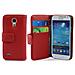 Custodia Compatibile Con Samsung Galaxy S4 Mini In Rosso Chili - Coperchio Protettivo In Similpelle Liscia E Tasca Per Carte Di Credito - Foto miniatura 3