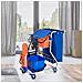 Carrello Pulizie Professionale Con 4 Secchi 18l / 6l Blu E Arancione - Foto miniatura 3
