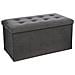 Pouf Doppio Pieghevole In Velluto Lisandre - Grigio - L 75,7 X P 37,5 X H 38 Cm - Foto miniatura 2