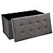 Pouf Doppio Pieghevole In Velluto Lisandre - Grigio - L 75,7 X P 37,5 X H 38 Cm - Foto miniatura 3