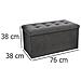 Pouf Doppio Pieghevole In Velluto Lisandre - Grigio - L 75,7 X P 37,5 X H 38 Cm - Foto miniatura 4