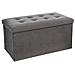 Pouf Doppio Pieghevole In Velluto Lisandre - Grigio - L 75,7 X P 37,5 X H 38 Cm - Foto miniatura 1