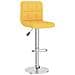 Sgabello Da Bar Giallo Senape In Tessuto - Foto miniatura 1