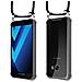 Catena Di Telefoni Cellulari Compatibile Con Samsung Galaxy A5 2017 In Nero - Coperchio Protettivo In Silicone Con Anelli D'argento, Cinturino In Corda E Custodia Staccabile - Foto miniatura 8