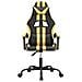 Sedia da Gaming Girevole Nera e Oro in Similpelle - Foto miniatura 3