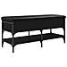 Panca Porta Scarpe Nera 102x42x45 Cm In Legno Multistrato - Foto miniatura 2