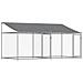 Gabbia Cani con Tetto e Porte Grigia 4x2x2 m in Acciaio Zincato - Foto miniatura 1